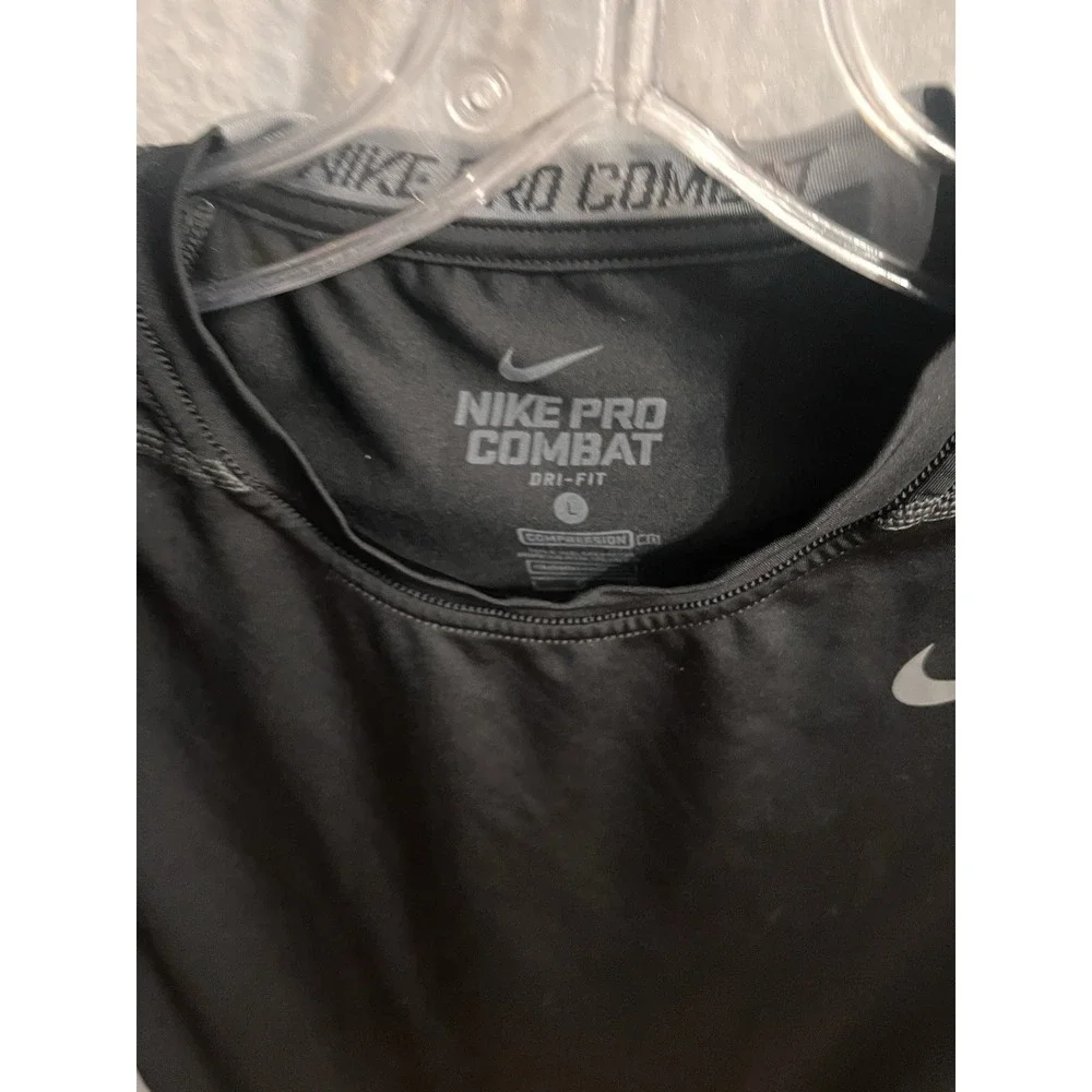 Nike Pro Combat Shirt Men Black Sleeveless Fitted DriFit Crew Neck Size Large
